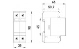 Пристрій захисту від імпульсних перенапруг e.industrial.surge.spd.s.1.1 клас D 1P+1P, E.NEXT зображення 2 (габаритні розміри)
