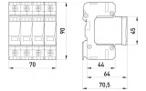 ПЗІП e.PO I 4 e 280V/7kA клас I+II+III 4P, KIWA (E.NEXT) зображення 2 (габаритні розміри)