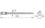 Габаритні розміри хомута з кільцем E.NEXT e.rct.stand.100.3.5 зображення