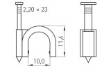 Габаритні розміри круглої кабельної скоби (10 мм) E.NEXT e.ccc.stand.10 зображення