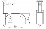 Габаритные размеры плоской кабельной скобы (10 мм) E.NEXT e.fcc.stand.10 изображение