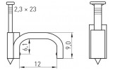 Габаритні розміри плоскої кабельної скоби (12 мм) E.NEXT e.fcc.stand.12 зображення