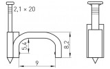 Габаритные размеры плоской кабельной скобы (9 мм) E.NEXT e.fcc.stand.9 изображение