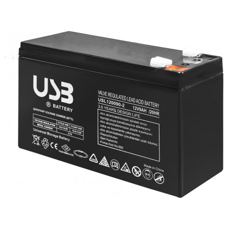 Батарея акумуляторна 12V 9Ah AGM, E.NEXT (USL1290-2) фото