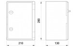 Габаритні розміри ударостійкої пластикової шафи E.NEXT e.plbox.210.280.130.blank зображення