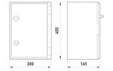Габаритні розміри ударостійкої пластикової шафи E.NEXT e.plbox.300.400.165.blank зображення