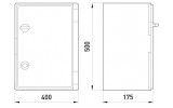 Габаритні розміри ударостійкої пластикової шафи E.NEXT e.plbox.400.500.175.blank зображення