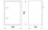 Габаритні розміри ударостійкої пластикової шафи E.NEXT e.plbox.500.700.245.blank зображення
