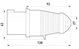Габаритные размеры переносной силовой вилки E.NEXT e.plug.pro.3.32 (023) изображение
