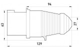 Габаритные размеры переносной силовой вилки E.NEXT e.plug.pro.5.16 (015) изображение