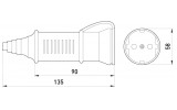 Габаритные размеры переносной силовой розетки E.NEXT e.socket.pro.2.16 (212) изображение
