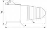 Габаритні розміри переносної силової розетки E.NEXT e.socket.pro.3.16 (213) зображення