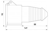 Габаритні розміри переносної силової розетки E.NEXT e.socket.pro.4.32 (224) зображення