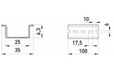 DIN-рейка 10см e.din.stand.rail.101, E.NEXT изображение 2 (габаритные размеры)