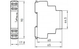 Реле контролю напруги трифазне на DIN-рейку нерегульоване e.control.v03m, E.NEXT зображення 4 (габаритні розміри)