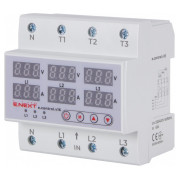 Реле контроля напряжения и тока трехфазное с индикацией e.control.v16 63А, E.NEXT мини-фото