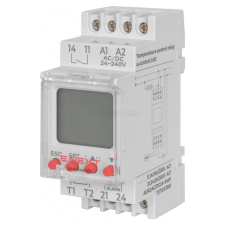 Реле контролю температури з виносним датчиком e.control.h02 16А АС/DC 24-240 В, E.NEXT (i0310017) фото