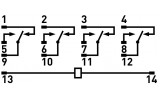 Умовне графічне позначення 4-контактного проміжного реле E.NEXT e.control.p зображення