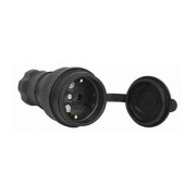 Розетка переносна з захисною кришкою каучукова e.socket.rubber.029.16 2P+PE (Schuko) 16А 250В IP44, E.NEXT (Mutlusan) міні-фото
