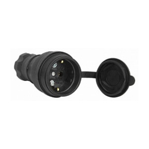 Розетка переносна з захисною кришкою каучукова e.socket.rubber.029.16 2P+PE (Schuko) 16А 250В IP44, E.NEXT (Mutlusan) Розетка переносна з захисною кришкою каучукова e.socket.rubber.029.16 2P+PE (Schuko) 16А 250В IP44, E.NEXT (Mutlusan) (s9100024) фото