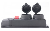 Розетка двухместная с защитной крышкой каучуковая с выключателем E.NEXT e.socket.rubber.029.2.16.s (фото 2) изображение