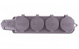 Розетка четырехместная с защитной крышкой каучуковая E.NEXT e.socket.rubber.029.4.16 (фото 4) изображение