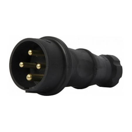 Вилка переносна каучукова пряма e.plug.rubber.070.32 3P+PE 32А 400В IP44, E.NEXT (Mutlusan) (s9100032) фото