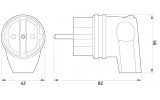 Габаритные размеры каучуковой вилки E.NEXT e.plug.rubber.angle.027.16 изображение