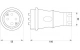 Габаритные размеры каучуковой вилки E.NEXT e.plug.rubber.060.16 изображение