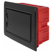 Корпус пластиковый на 8 модулей e.plbox.pro.w.08b.black встроенный черный с непрозрачной дверцей IP40, E.NEXT мини-фото