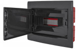Корпус пластиковий на 12 модулів e.plbox.pro.w.12b.black вбудований чорний з непрозорими дверцятами IP40, E.NEXT зображення 2