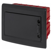 Корпус пластиковий на 12 модулів e.plbox.pro.w.12b.black вбудований чорний з непрозорими дверцятами IP40, E.NEXT міні-фото