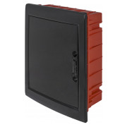 Корпус пластиковий на 24 модулів e.plbox.pro.w.24b.black вбудований чорний з непрозорими дверцятами IP40, E.NEXT міні-фото