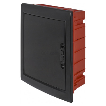 Корпус пластиковий на 24 модулів e.plbox.pro.w.24b.black вбудований чорний з непрозорими дверцятами IP40, E.NEXT (CP12924B) фото