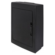 Корпус пластиковий на 24 модулів e.plbox.pro.n.24b.black навісний чорний з непрозорими дверцятами IP40, E.NEXT міні-фото
