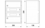 Корпус ударопрочный e.plbox.250.330.130.18m.blank IP65 под 18 модулей, E.NEXT изображение 2 (габаритные размеры)