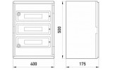 Корпус удароміцний e.plbox.400.500.175.54m.blank IP65 під 54 модулі, E.NEXT зображення 2 (габаритні розміри)
