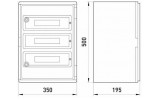 Корпус ударопрочный e.plbox.350.500.195.45m.tr IP65 с прозрачной дверцей под 45 модулей, E.NEXT изображение 2 (габаритные размеры)