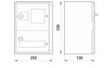 Корпус удароміцний з АБС-пластику e.plbox.250.330.130.1f.2m.blank IP65 під 1-фазний лічильник та 2 модулі, E.NEXT зображення 2 (габаритні розміри)