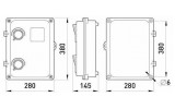 Корпус пластиковий e.mbox.stand.plastic.n.f3.прозорий під трифазний лічильник навісний, E.NEXT зображення 2 (габаритні розміри)