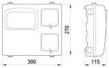 Корпус пластиковий КДЕ-3 new під одно-трифазний електронний лічильник навісний, E.NEXT зображення 5 (габаритні розміри)