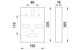 Панель e.panel.stand.f.1 для установки однофазного счетчика, E.NEXT изображение 2 (габаритные размеры)