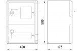Корпус удароміцний e.plbox.400.500.175.3f.6m.tr IP65 з прозорими дверцятами під 3-фазний лічильник та 6 модулів, E.NEXT зображення 7 (габаритні розміри)