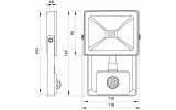 Прожектор светодиодный 10Вт с датчиком движения 6000К e.LED.flood.stand.sensor.10.6000, E.NEXT изображение 4 (габаритные размеры)