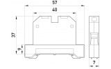 Габаритные размеры наборной клеммной колодки заземления на DIN-рейку E.NEXT e.tc.z.din.pro.4 изображение