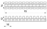 Габаритные размеры делимой клеммной колодки E.NEXT e.tc.stand.12.4 изображение