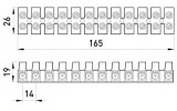 Габаритные размеры делимой клеммной колодки E.NEXT e.tc.stand.12.40 изображение