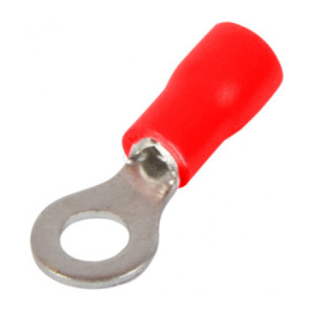 Наконечник кольцевой изолированный 0.5-1.5 мм² красный (упаковка 100 шт.) e.terminal.stand.rv1.1,25.8.red, E.NEXT (s1036015) фото