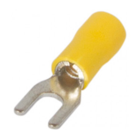 Накінечник вилочний ізольований 4-6 мм² жовтий (упаковка 100 шт.) e.terminal.stand.sv.5.4.yellow, E.NEXT (s2036037) фото