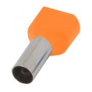Накінечник втулковий ізольований на 2 проводи 2×0.75 мм² помаранчевий (упаковка 100 шт.) e.terminal.stand.te.2.0.75.orange, E.NEXT міні-фото